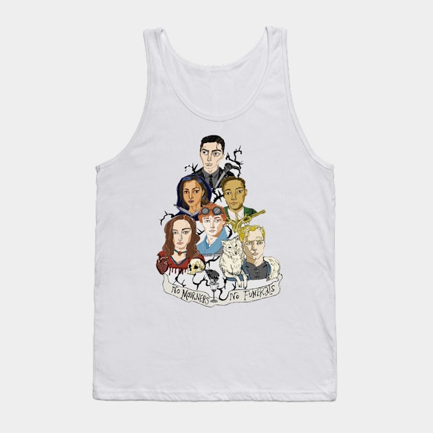 Six of Crows Character Line Art Tank Top by bailezell